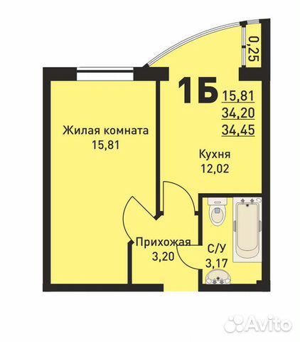 1-к квартира, 34.5 м², 11/11 эт. 1-к квартира, 34.5 м², 11/11 эт.