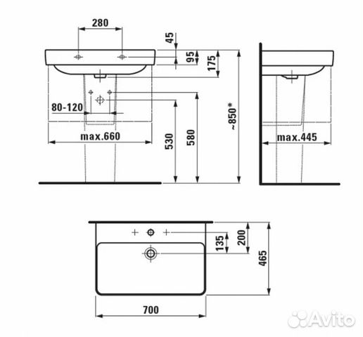Раковина laufen S 8.1096.7.000.104.1