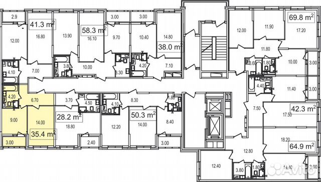 1-к квартира, 35.4 м², 8/25 эт. 1-к квартира, 35.4 м², 8/25 эт.
