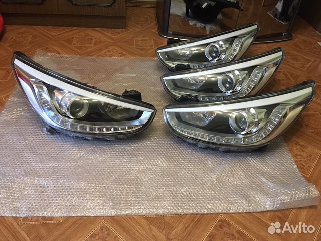 Фара Hyundai Solaris (линзованная с дхо)