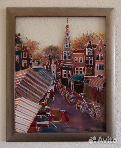 Картина Велосипеды на рынке (Амстердам) 56.5x 46.5
