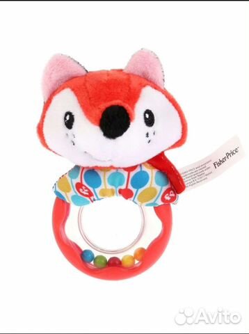 Погремушка кольцо лис fisher price новое