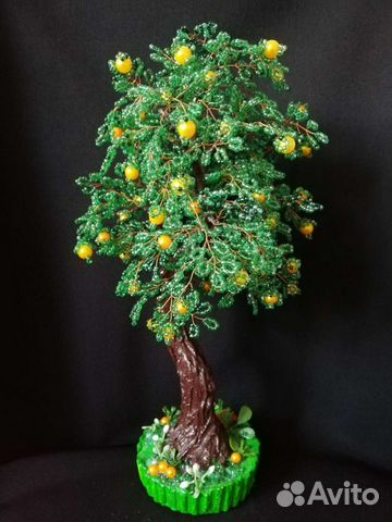 Апельсиновое дерево из бисера и бусин