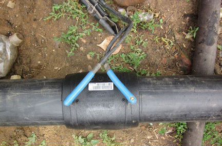 Сварка пнд муфт, монтаж водопровод из пнд труб