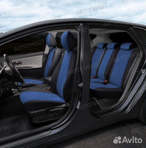 Chevrolet Lacetti Ромб алькантара черный+синий