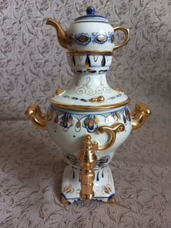 Самовар фарфоровый Гжель СССР