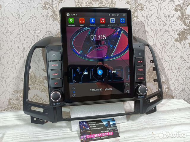 Магнитола Hyundai Santa Fe 2 android Tesla