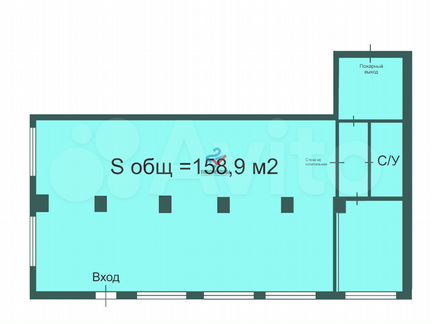 Сдам помещение свободного назначения, 158.9 м²