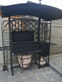 Мангал с печкой под казан