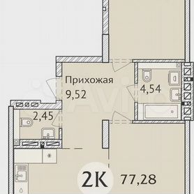 2-к. квартира, 72,7 м², 4/23 эт.
