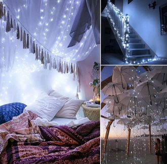 Гирлянда уличная солнечная 32 м, 300 led, новая