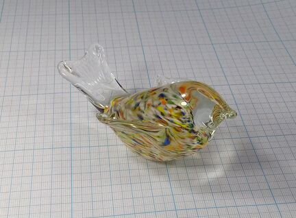 Стеклянная фигурка Птица птичка Цветное стекло
