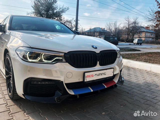 Губа BMW 5 series G30 M5-style черный глянец
