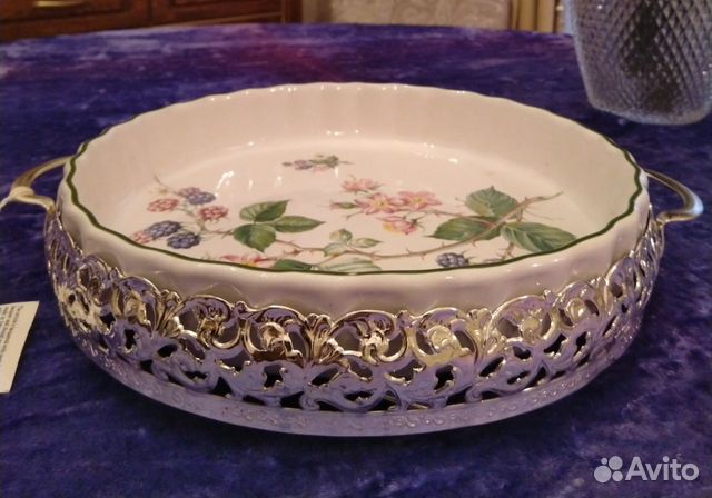 Блюдо для запекания в посеребренной подставке