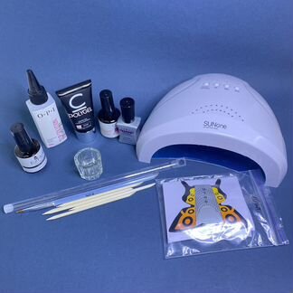 Набор для наращивания ногтей полигелем +лампа