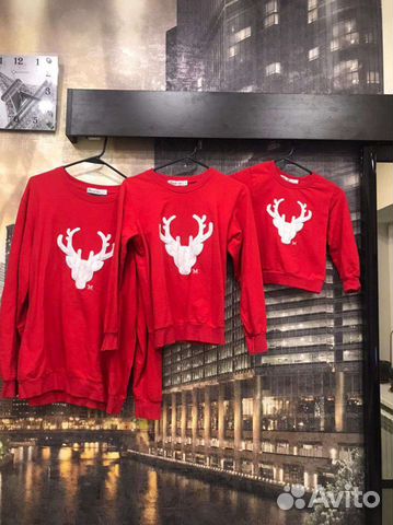 Новогодние толстовки для фотосессии,цена за все