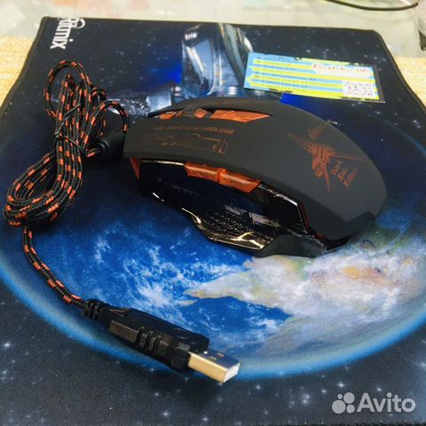 Мышь Ritmix ROM-366MP + коврик, игровая, проводная