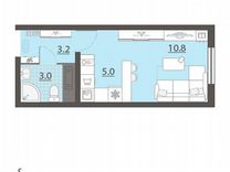Квартира-студия, 22,6 м², 13/25 эт.