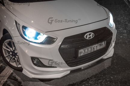 Накладка переднего бампера сплитер Hyundai Solaris