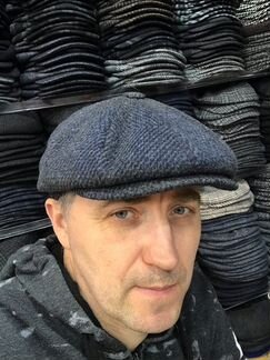 Кепка восьмиклинка шерстяная Fredrikson.Темно-сини