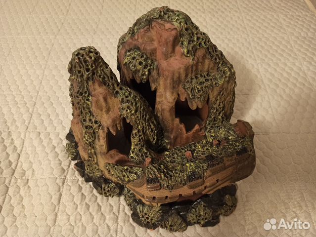 Декор в аквариум. Грот-Скала-Корабль. Керамика