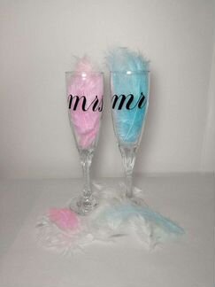 Свадебные бокалы ручной работы