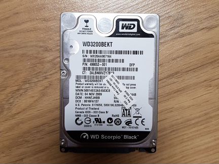 Жесткий диск Western Digital WD Scorpio Black 320