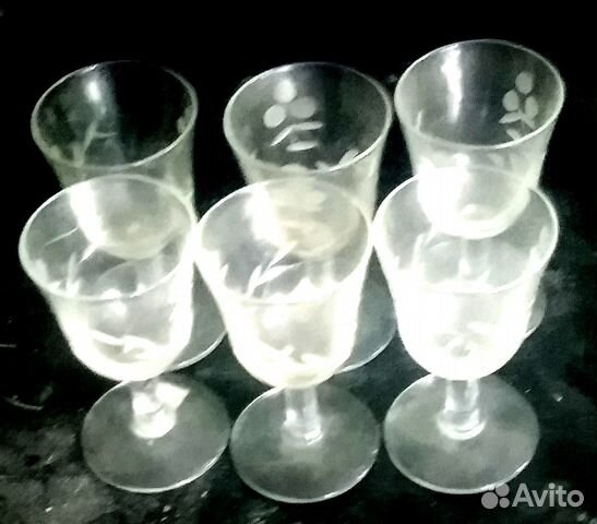 Набор рюмок, хрусталь 6 штук СССР, 50-е годы