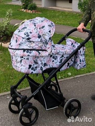 Коляска 2 в 1 Bebetto Nitello flowers