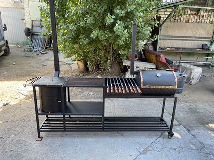 Мангал барбекю гриль с печкой под казан