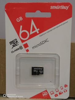 Карты памяти micro sdxc Smartbuy 64GB 10кл