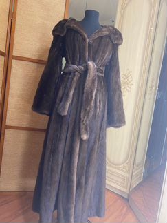 Шуба норковая с капюшоном