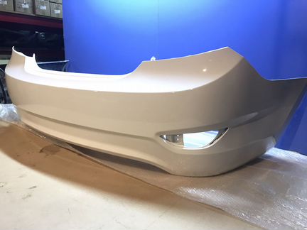 Бампер задний Hyundai Solaris 1 дорестайлинг Белый