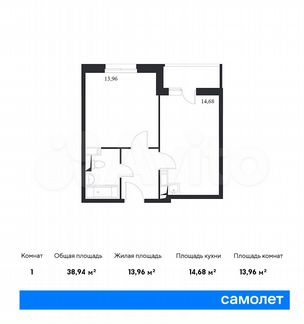1-к квартира, 38.9 м², 14/14 эт.