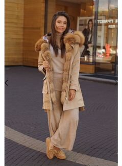 Парка с мехом лисы и кролика