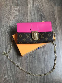 Кошелек Louis Vuitton croisette клатч LV ярко-роз