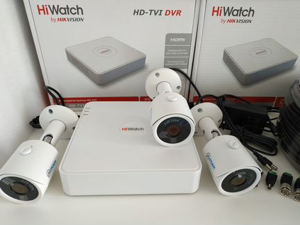 HiWatch комплект на 3 камеры 2mP fullhd