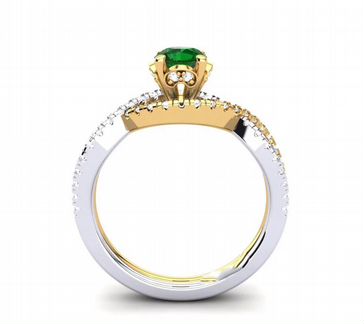 Новое кольцо комбинированное золото 585 фианит бри