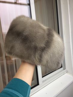 Шапка меховая голубая норка