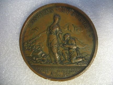 Памятная настольная медаль Елизавета I бронзовая