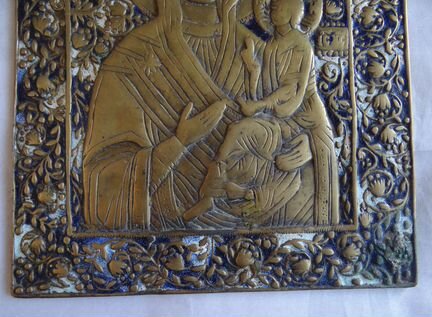 Литьё Тихвинская Богородица Эмаль (16 на 18 см. )