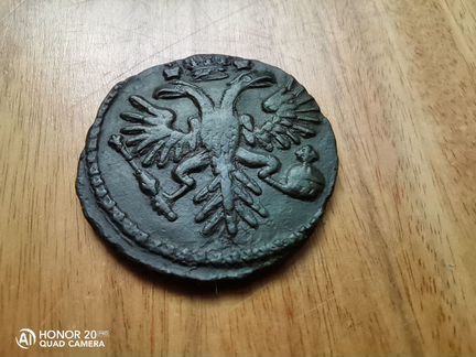 Денга 1731г.Одна черта. Сохран