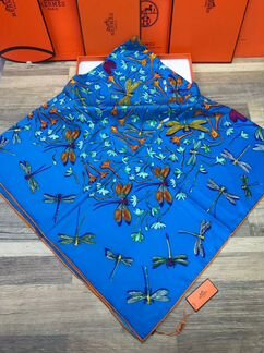 Платок шёлк 140/140 Hermes (голубой)