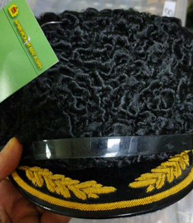 Шапка каракуль вмф с козырьком с вышивкой