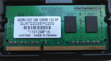 Оперативная память DDR3 sodimm Unifosa 1Gb 1333мгц