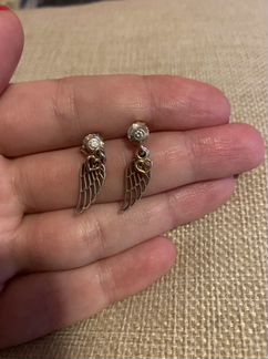 Серьги Pandora крылья