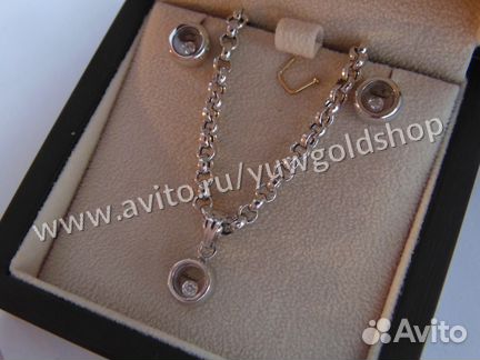 Новый золотой комплект Chopard из белого золота