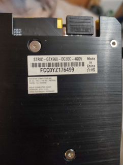 Видеокарта geforce gtx 960 asus strix 4 gb