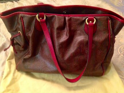 Кожаная сумка etro. Оригинал. В пакете и пыльнике