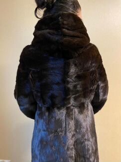 Норковая шуба мех град с капюшоном